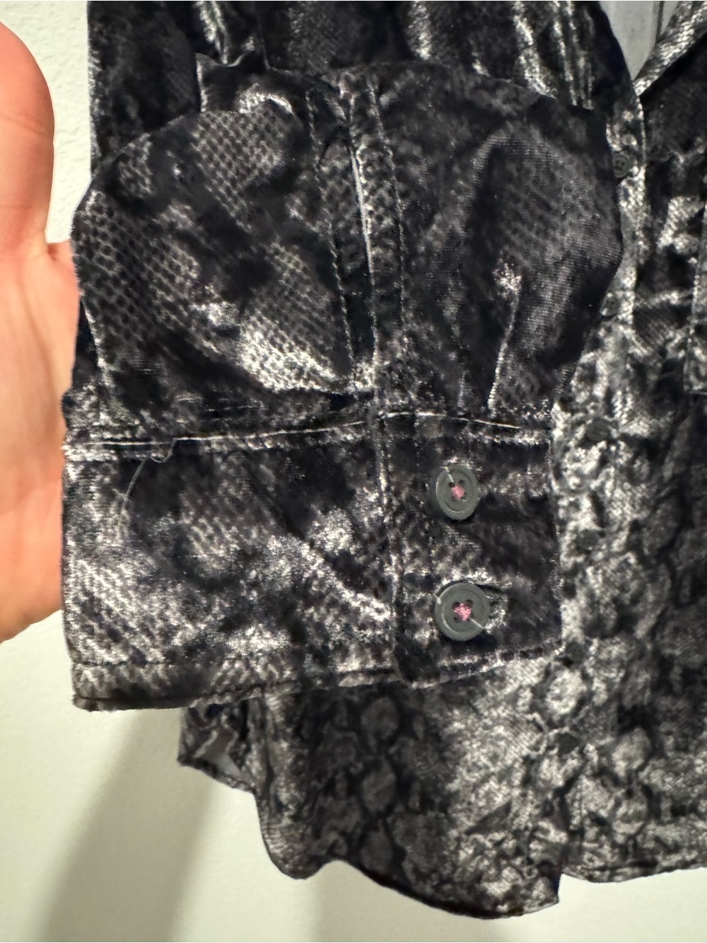 Pilcro Anthropologie Hadley Velvet Snake Print Relaxed Buttondown Shirt - Picture 3 of 9